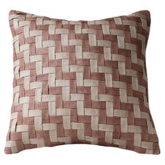 Handcrafted T'nalak Z Panel Weave Cushion Cover in Light Sand and Rust