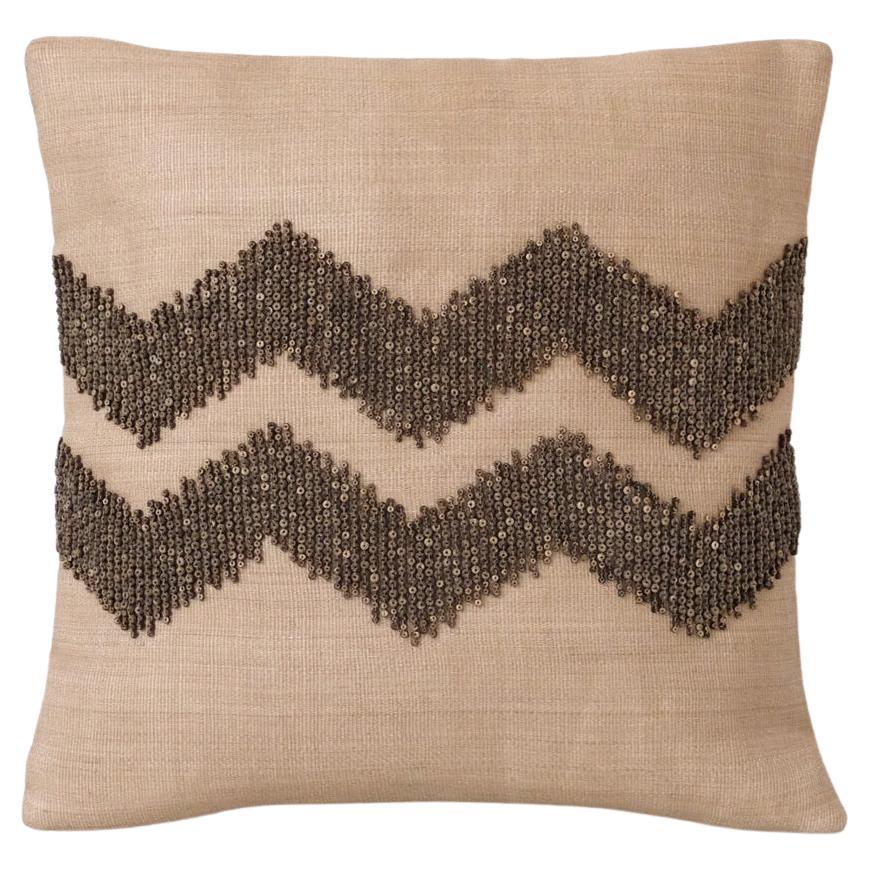 Handcrafted T'nalak Zig Zag Beaded Cushion Cover For Sale
