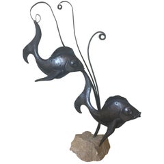 Handcrafted Topical Fish Sculpture