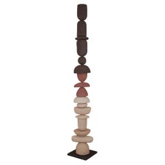 Handcrafted Totem modern vertical sculpture