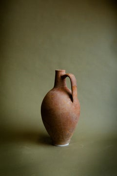 Handcrafted Turkish Jug, Vintage Clay Vessel, 20th Century