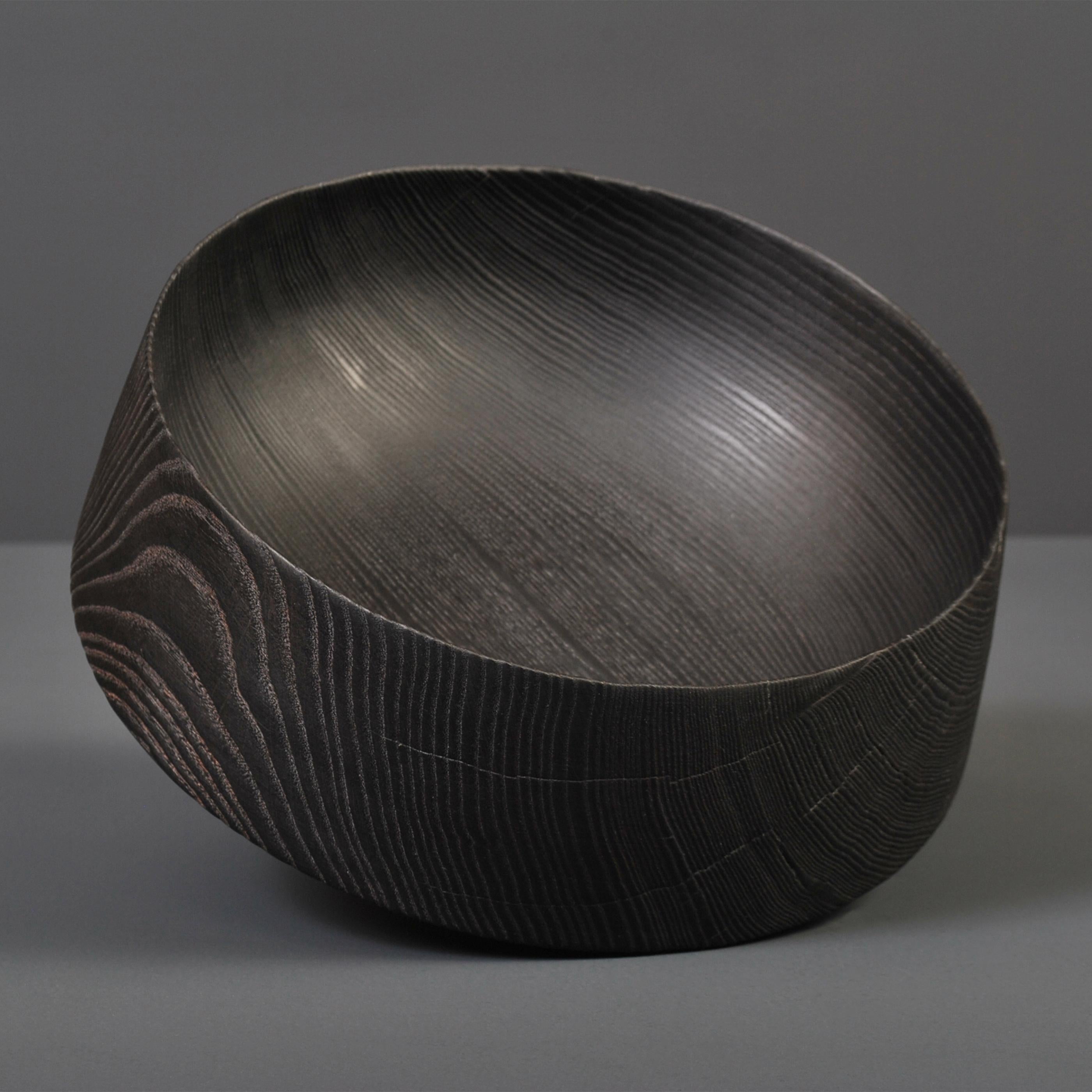 Fine traditionally hand-crafted and turned Ash Yakisugi platter - bowl. These are handmade to the very best quality in London using traditional techniques.
Finished in food safe oil.
Køben Bowl with Japanese Yakisugi Finish
A beautiful piece of