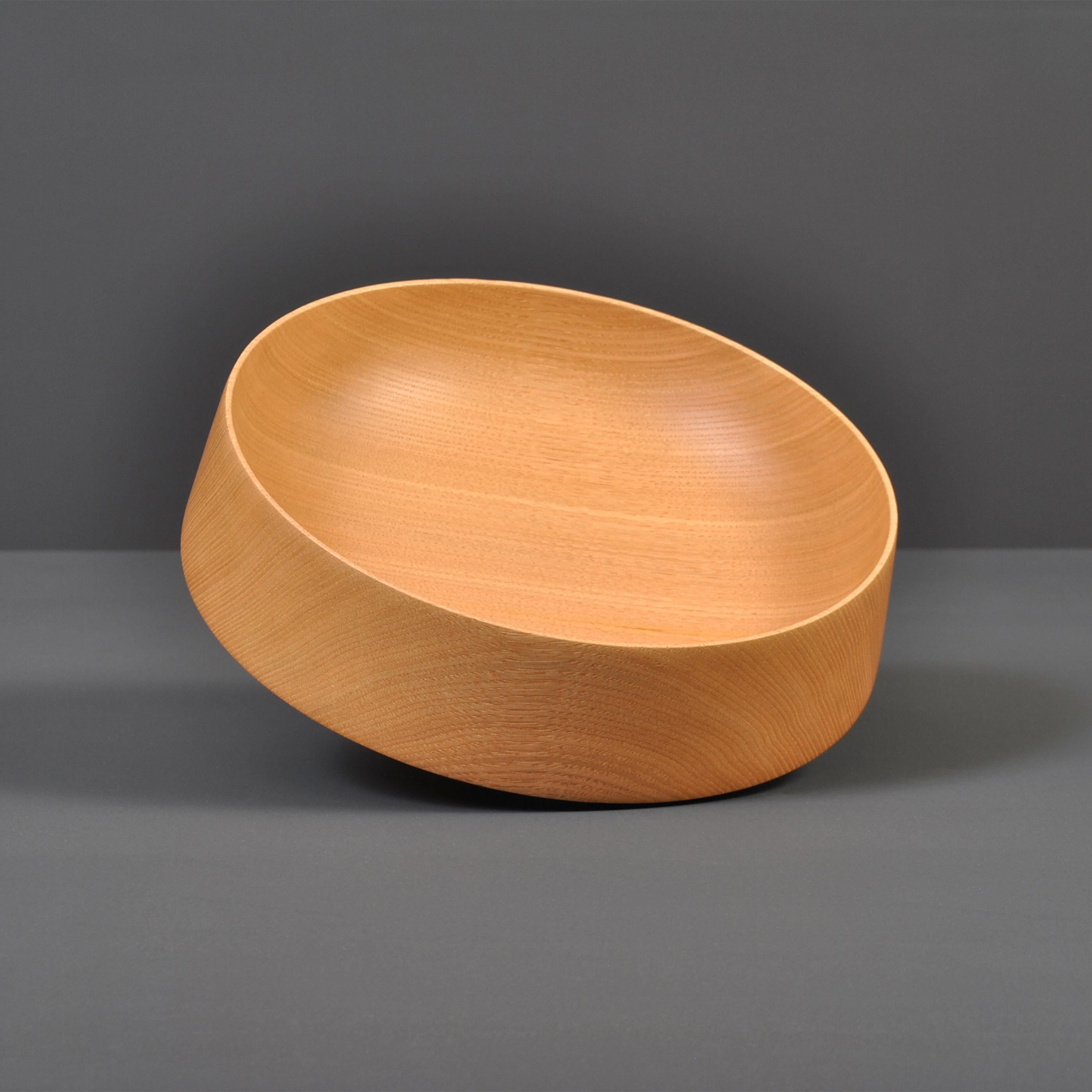 Modern Handcrafted Turned Chestnut Bowl For Sale