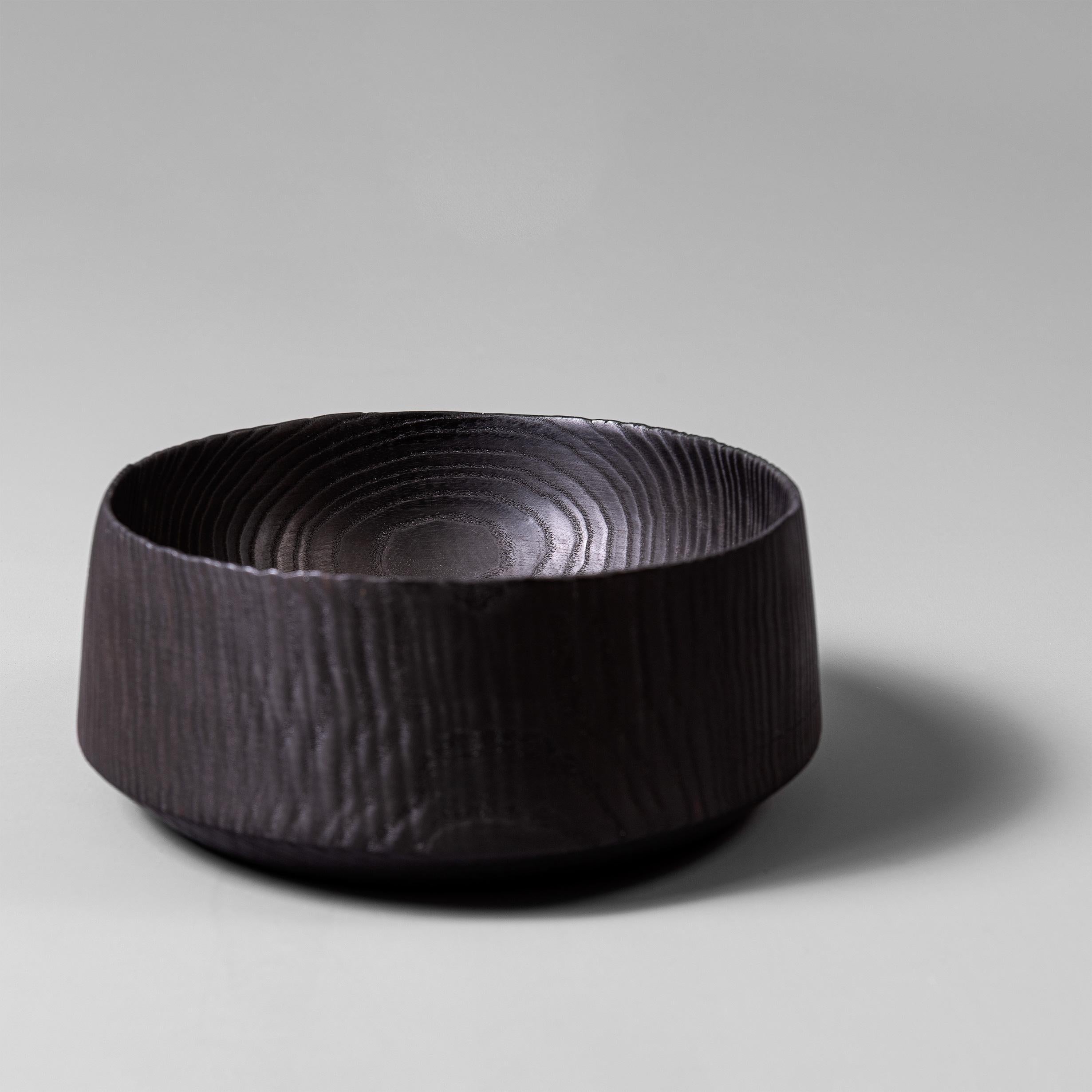 Fine traditionally hand-crafted and turned Ash Yakisugi platter - bowl. These are handmade to the very best quality in London using traditional techniques.
Finished in food safe oil.
Køben Bowl with Japanese Yakisugi Finish
A beautiful piece of