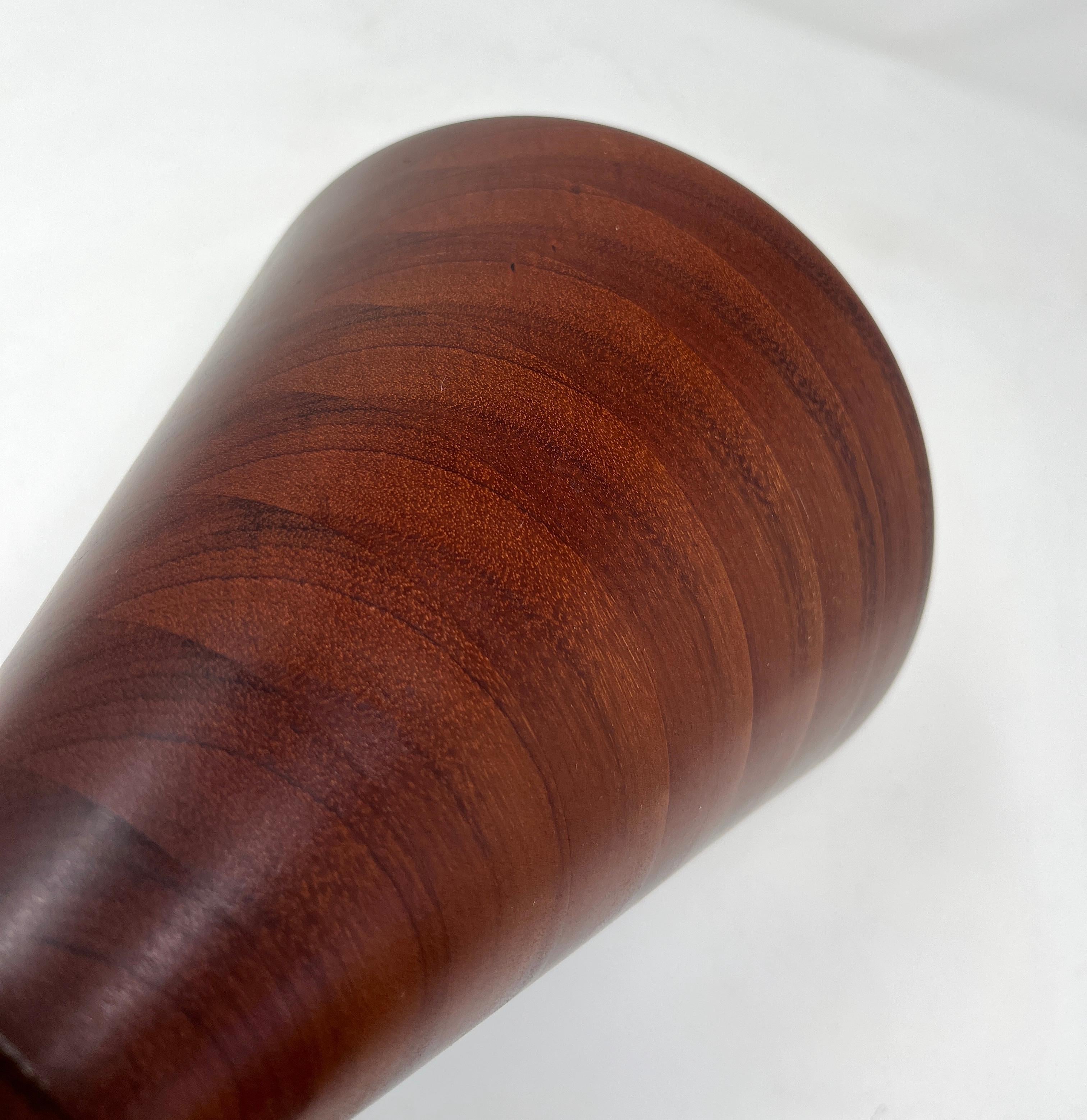 Hardwood Handcrafted Turned Wood Sculptural Vase By Lloyd Cheney, 2002 For Sale