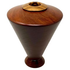 Handcrafted Turned Wood Sculptural Vase By Lloyd Cheney, 2002