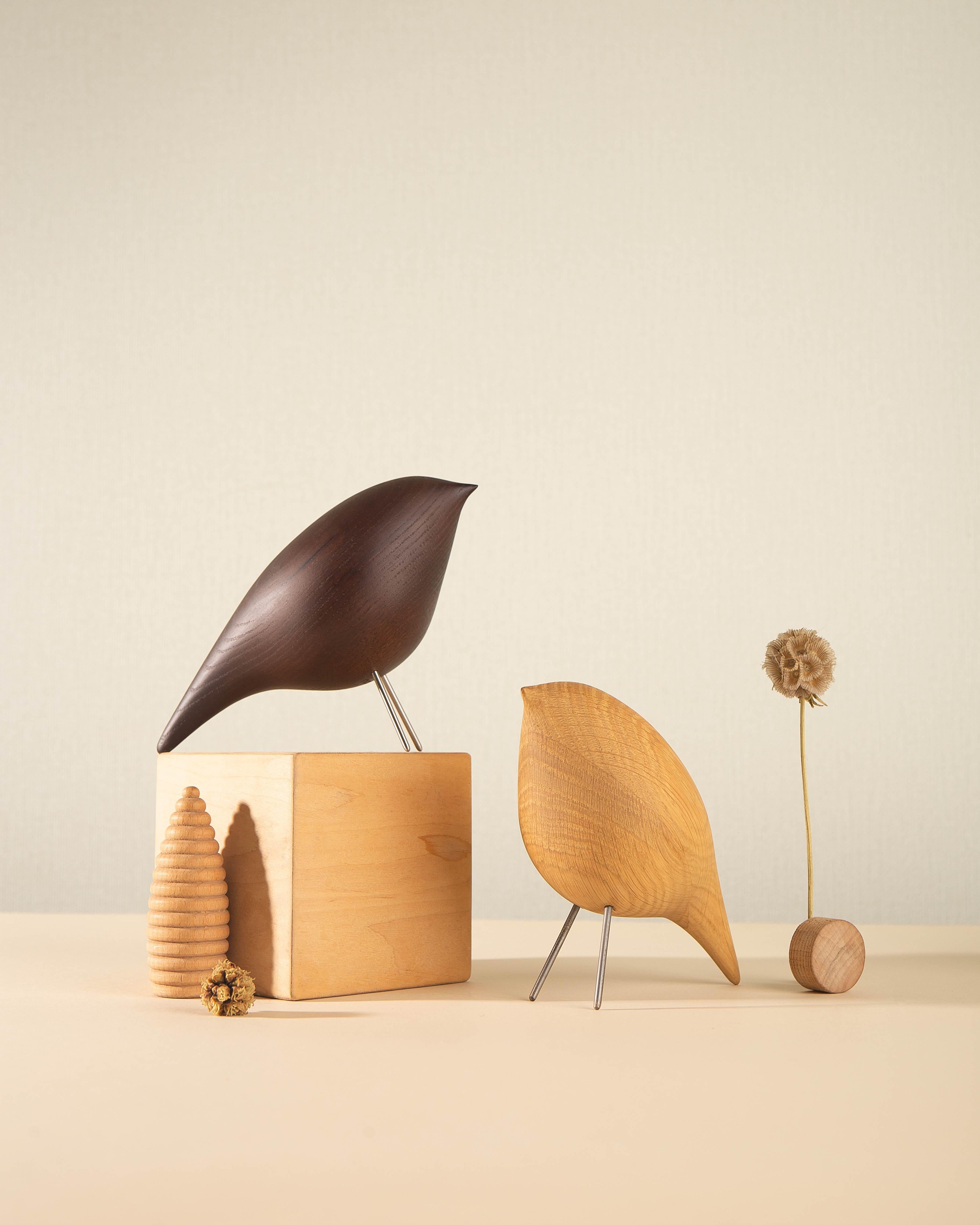 Wood Handcrafted Tweety Decorative Bird CS4 by Noom in Natural Oak (in stock)