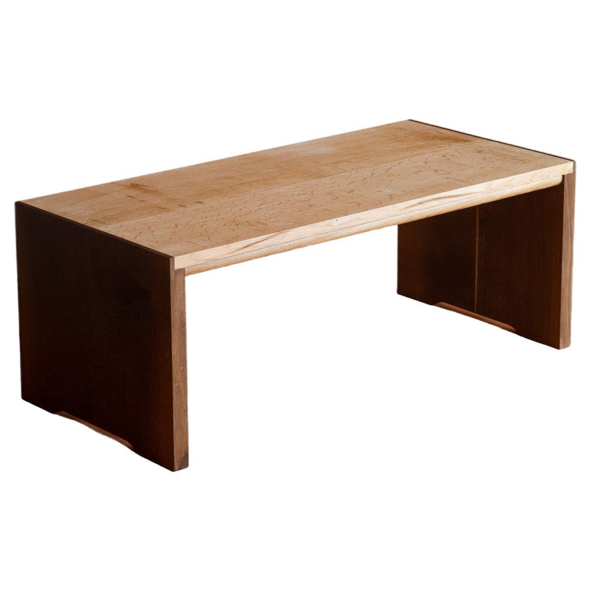 Table basse en chêne bicolore, fabriquée à la main   