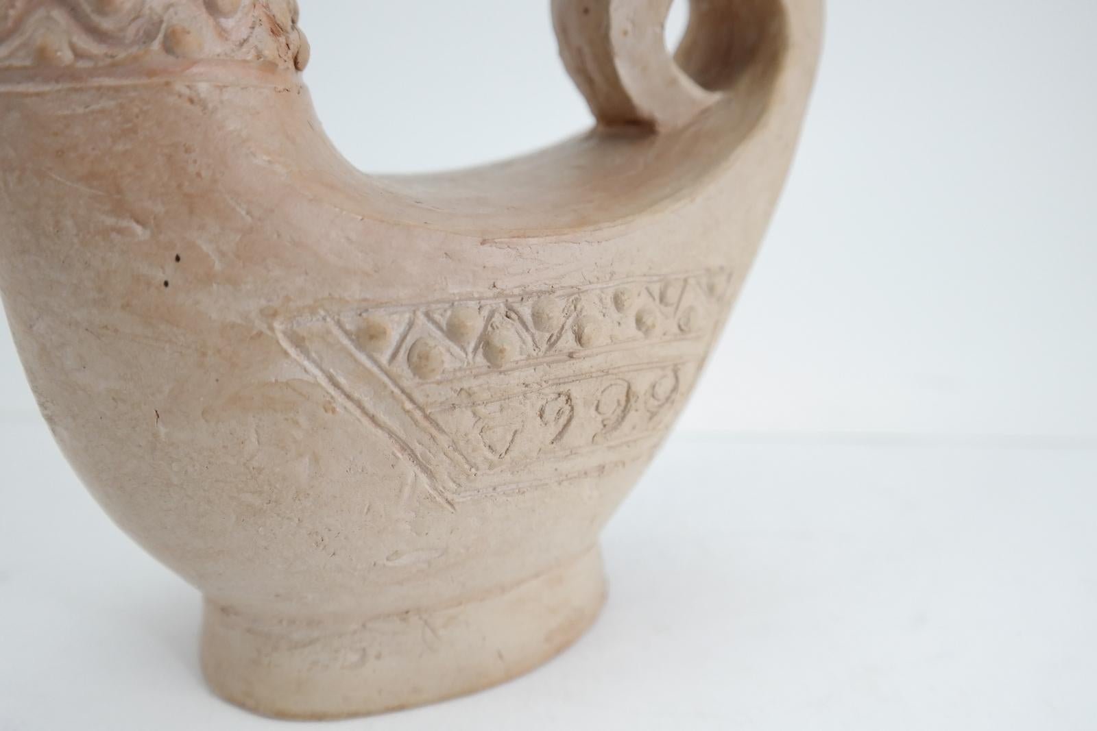 Handcrafted Unglazed Ceramic Bird Shaped Vase, 1960s 3