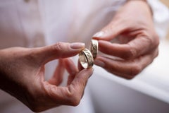 Handcrafted Unisex 18 Karat White Gold Embossed Wave Design Band Ring