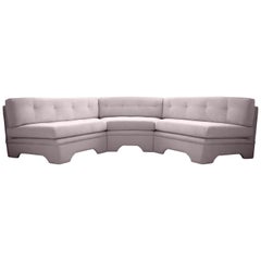 Handcrafted Upholstered Dining Banquette Curved Gathering Sectional Sofa