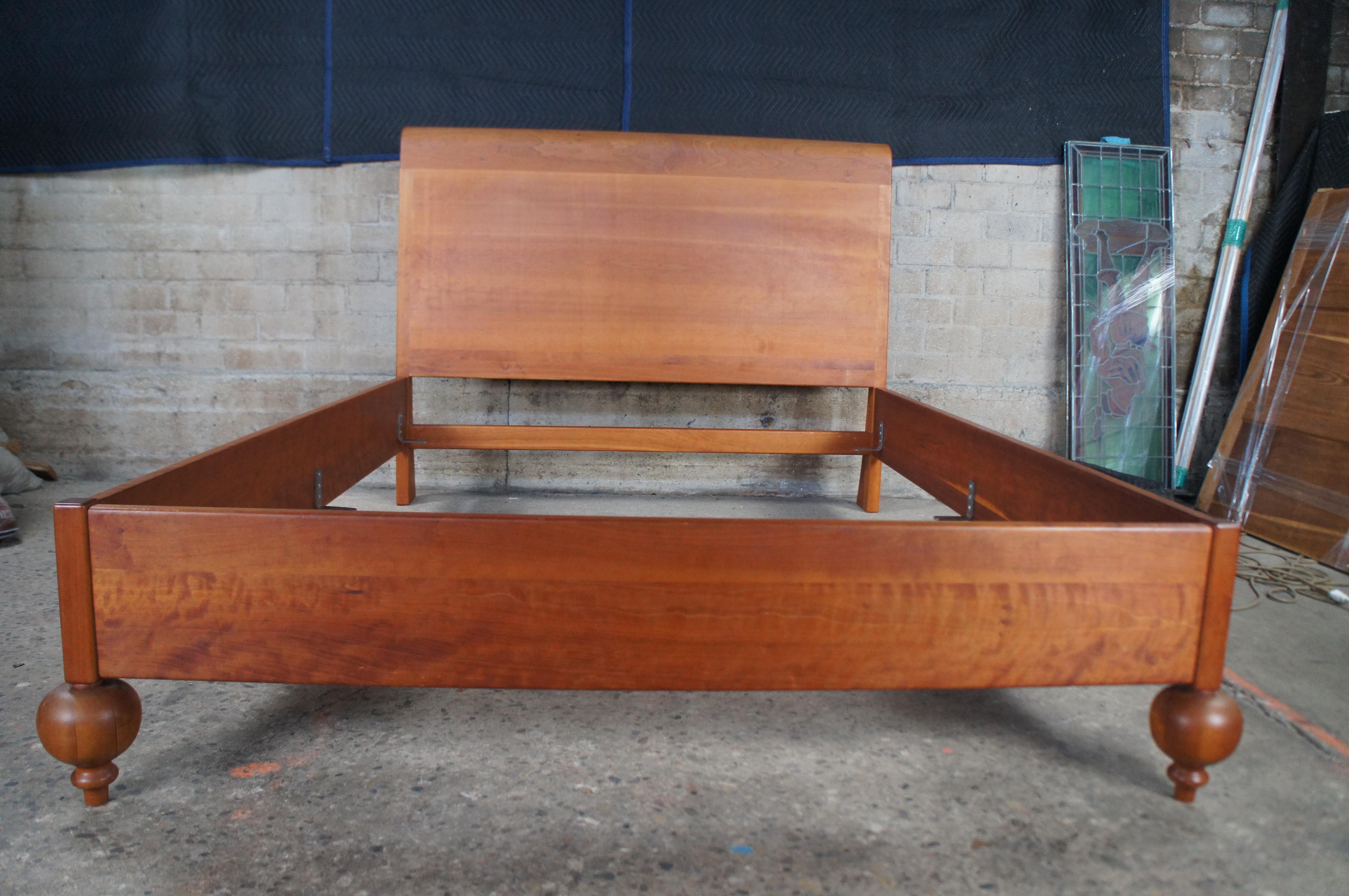 cherry wood bed frame with headboard
