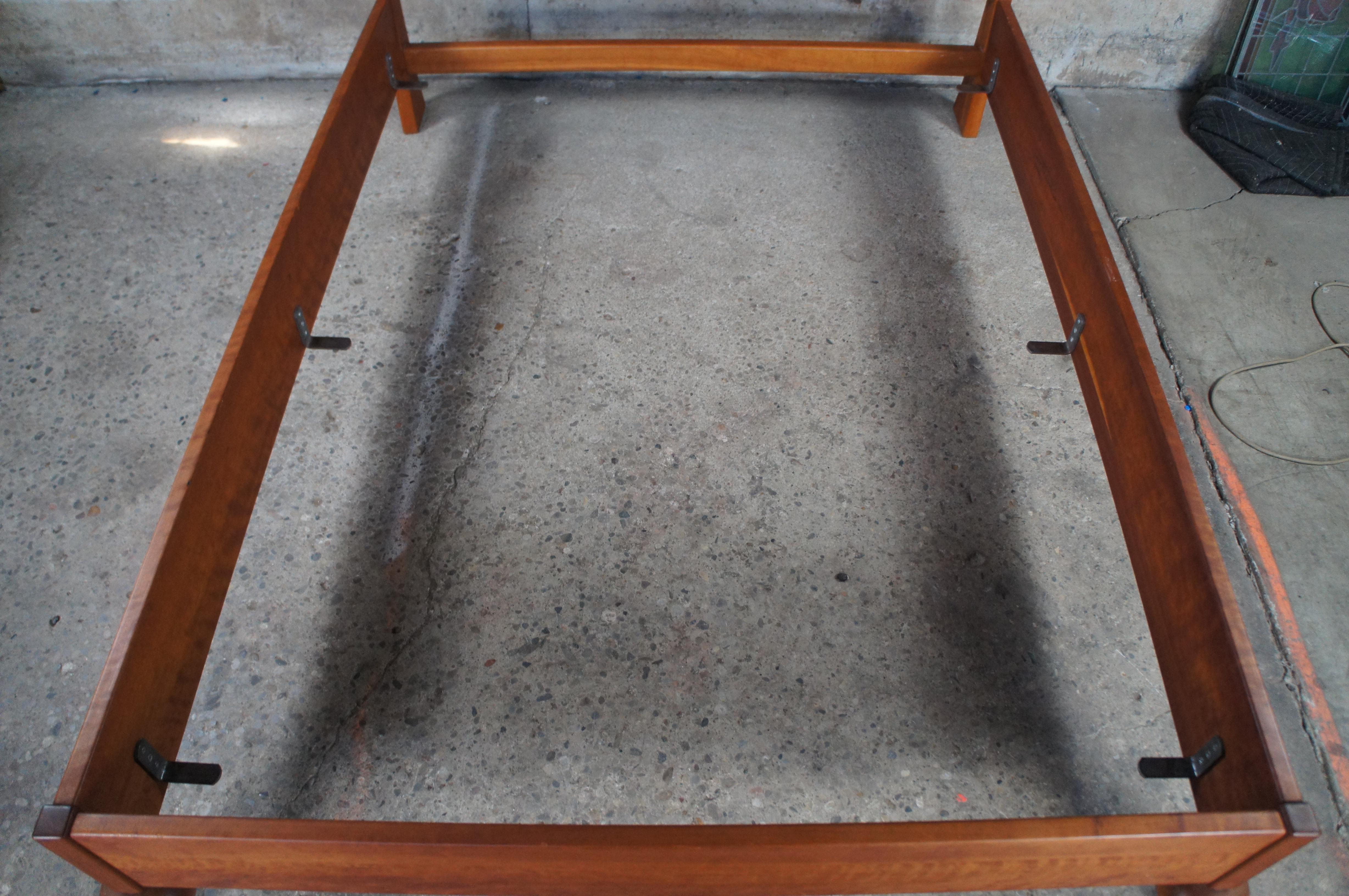 20th Century Handcrafted Vermont Cherry Biedermeier Style Queen Size Sleigh Bed Frame
