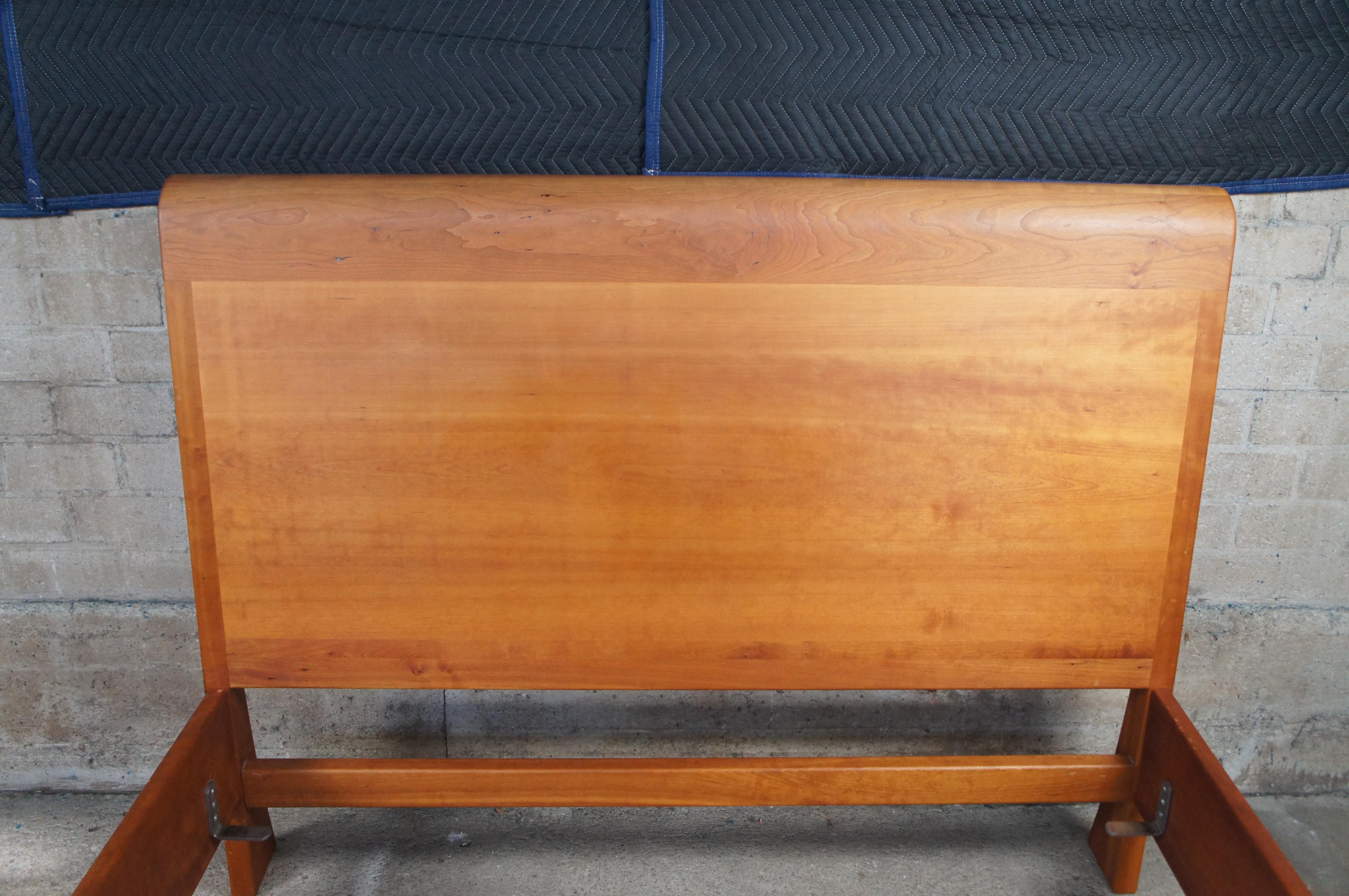 Handcrafted Vermont Cherry Biedermeier Style Queen Size Sleigh Bed Frame 1