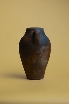 Handcrafted Vintage Turkish Clay Jar,  Rustic Pottery Vase