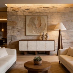 Handcrafted Viti Sideboard in Walnut with Textured Veneer by Nolita Harbour