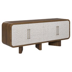 Handgefertigtes Viti-Sideboard aus Nussbaumholz mit strukturiertem Furnier von Nolita Harbour