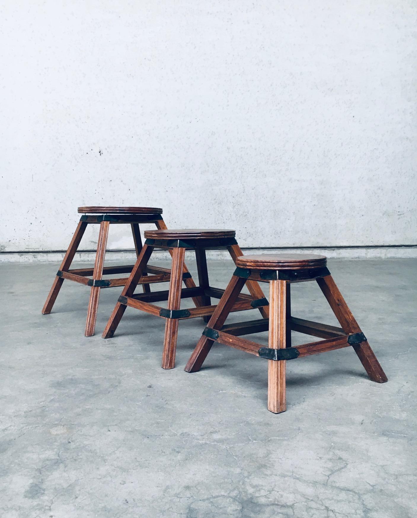 Handcrafted Wabi Sabi Style Nesting Table Set, France, 1950's For Sale 5