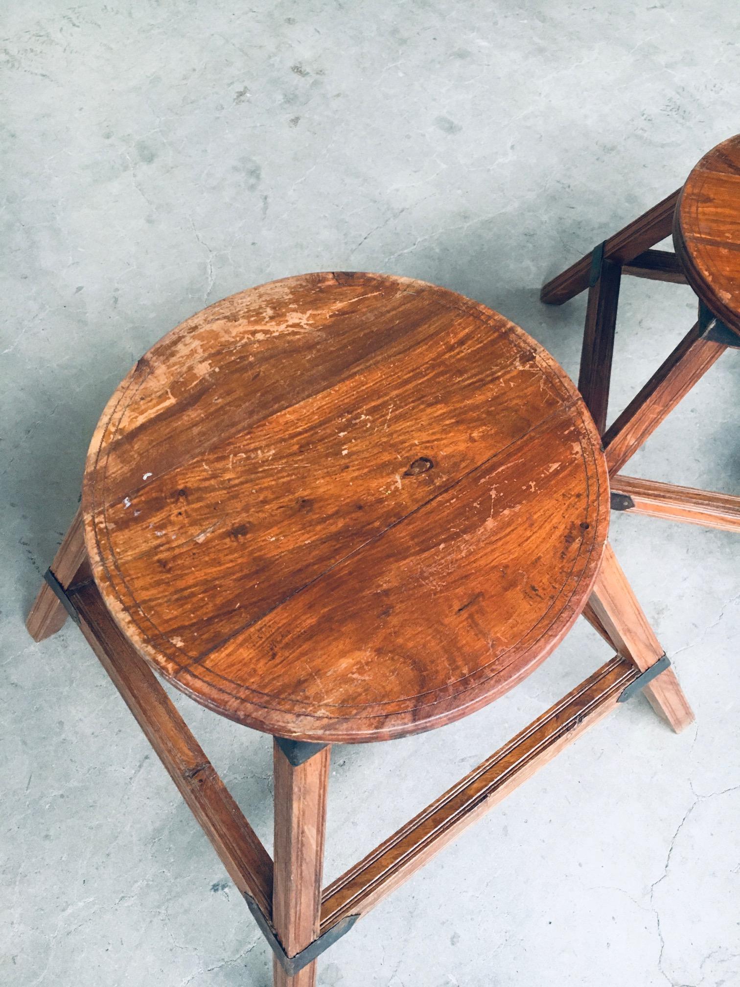 Handcrafted Wabi Sabi Style Nesting Table Set, France, 1950's For Sale 10