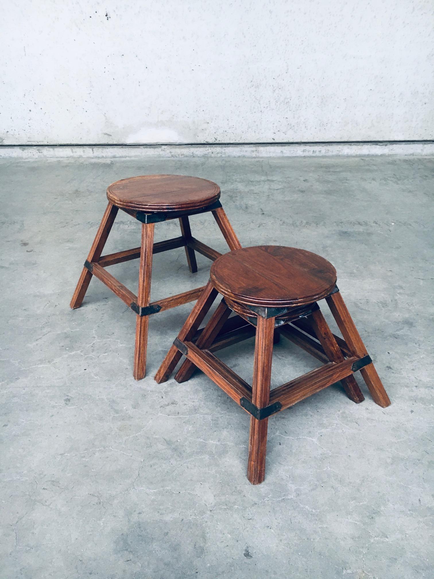 Mid-20th Century Handcrafted Wabi Sabi Style Nesting Table Set, France, 1950's For Sale