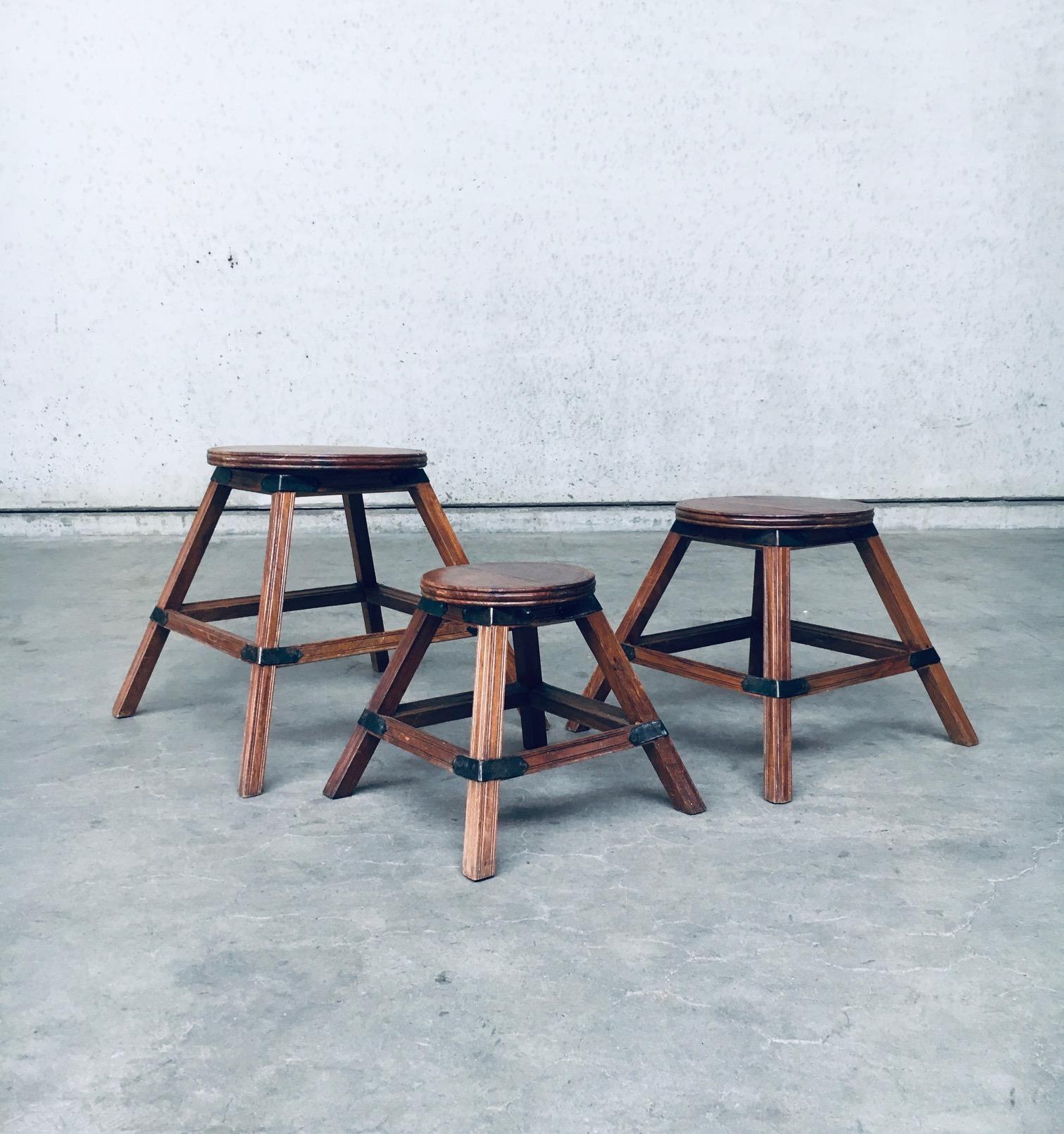 Handcrafted Wabi Sabi Style Nesting Table Set, France, 1950's For Sale 1
