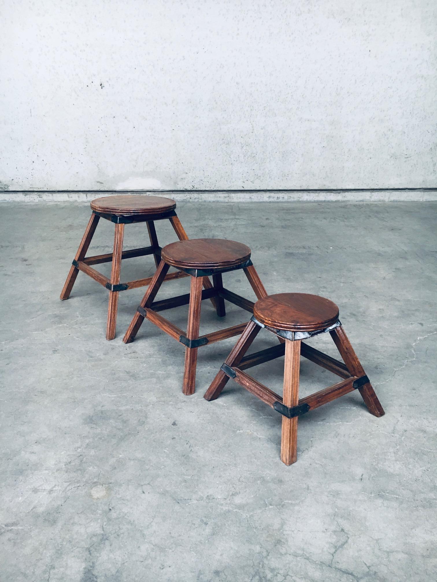 Handcrafted Wabi Sabi Style Nesting Table Set, France, 1950's For Sale 3