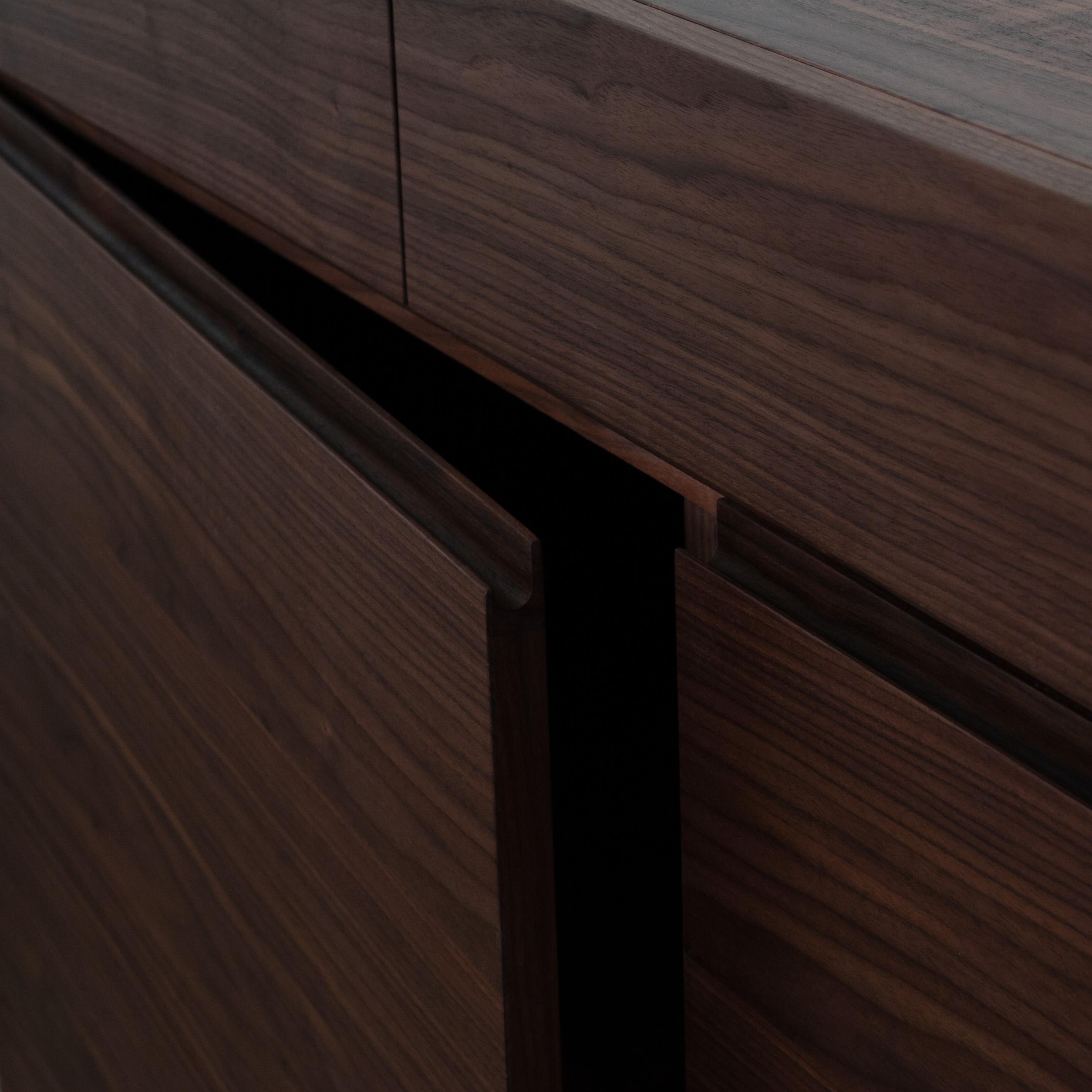 Handcrafted Walnut AMC Credenza Sideboard For Sale 4