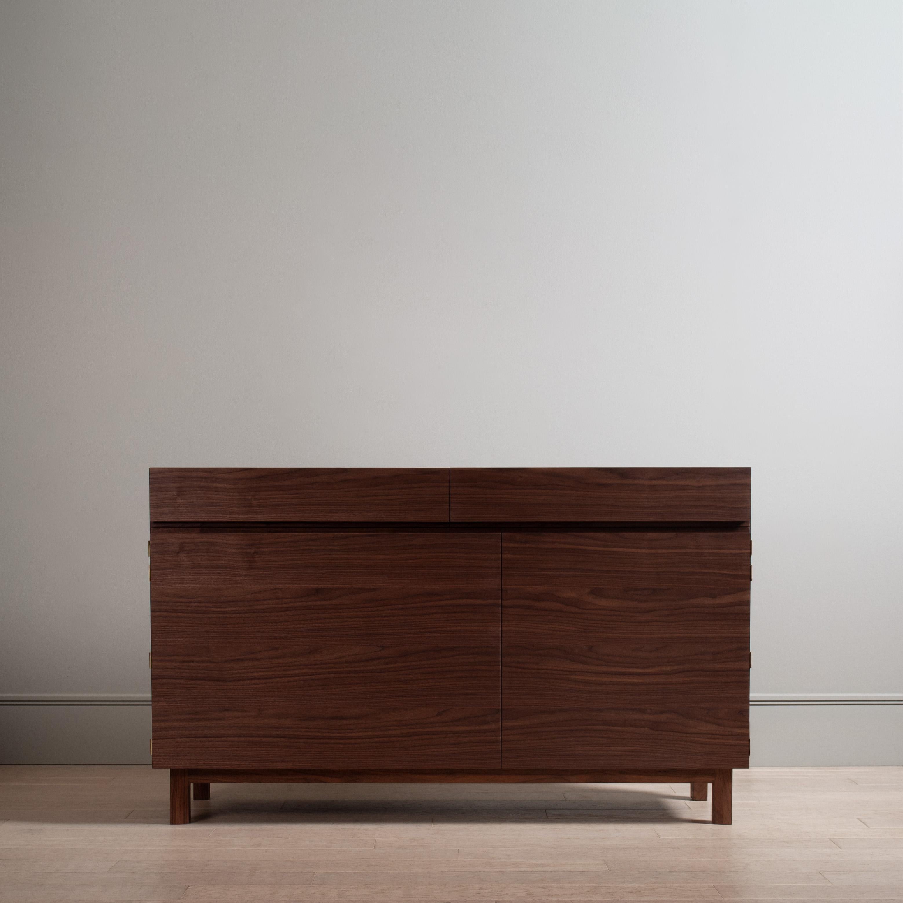 Hand-Crafted Handcrafted Walnut AMC Credenza Sideboard For Sale