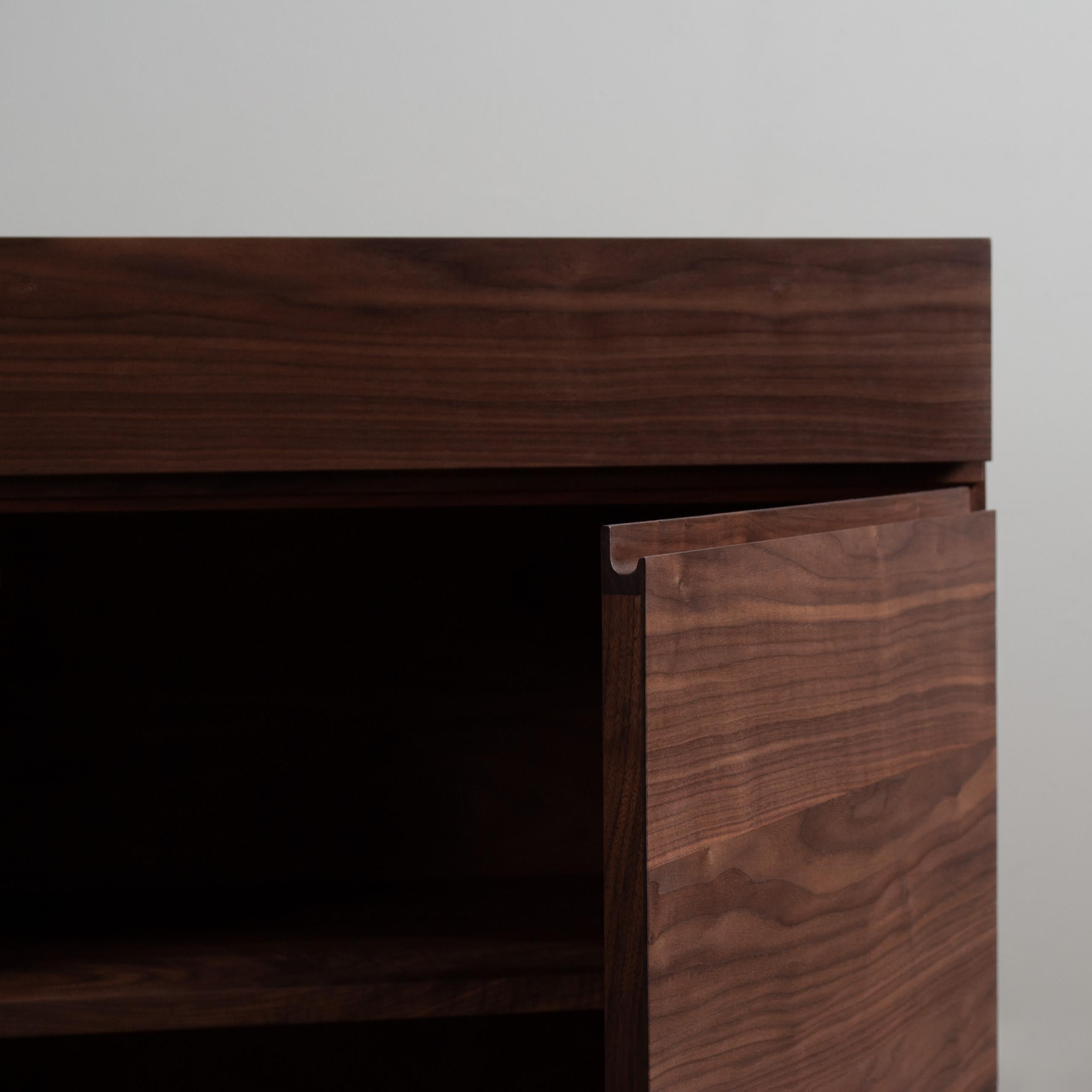 Contemporary Handcrafted Walnut AMC Credenza Sideboard For Sale