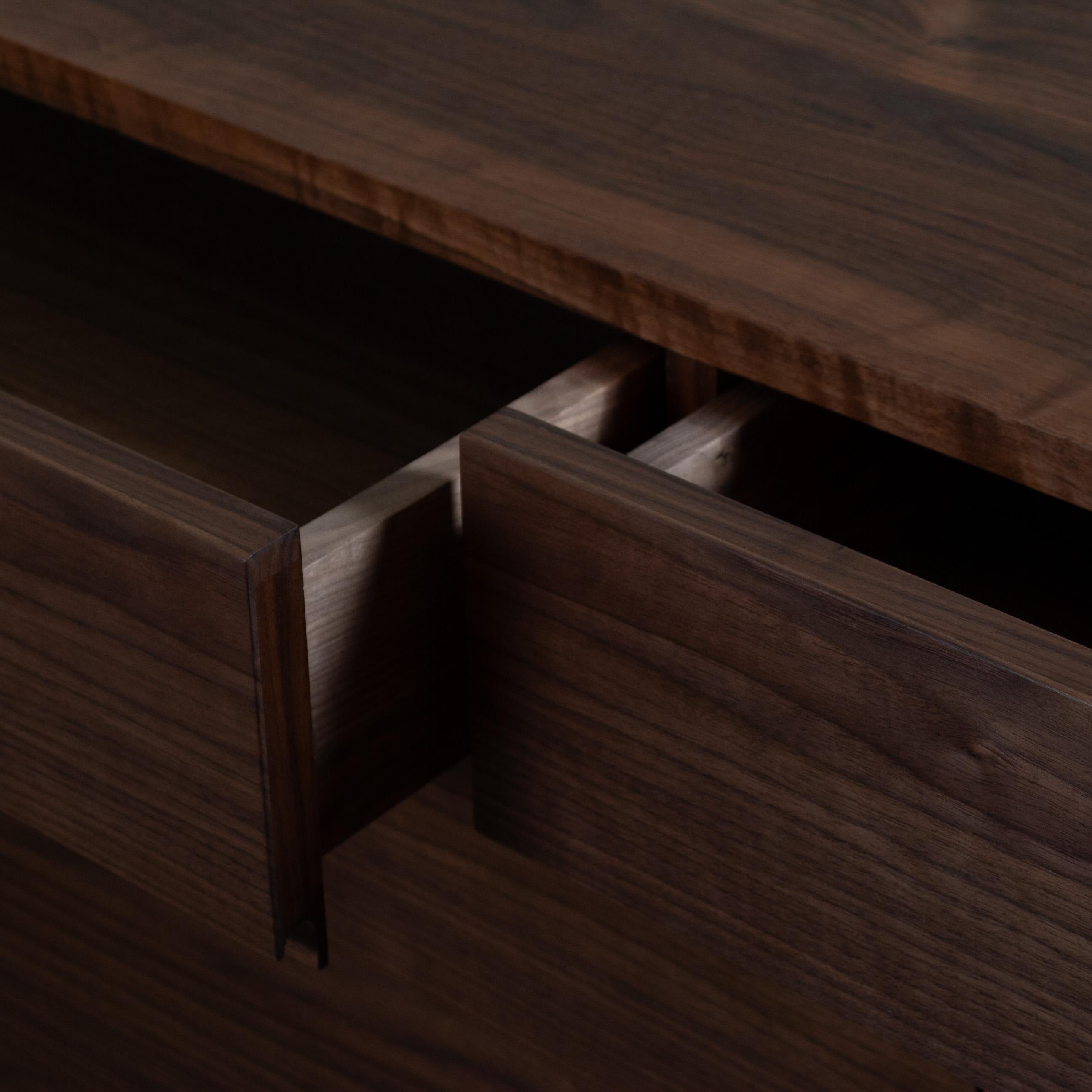 Handcrafted Walnut AMC Credenza Sideboard For Sale 2
