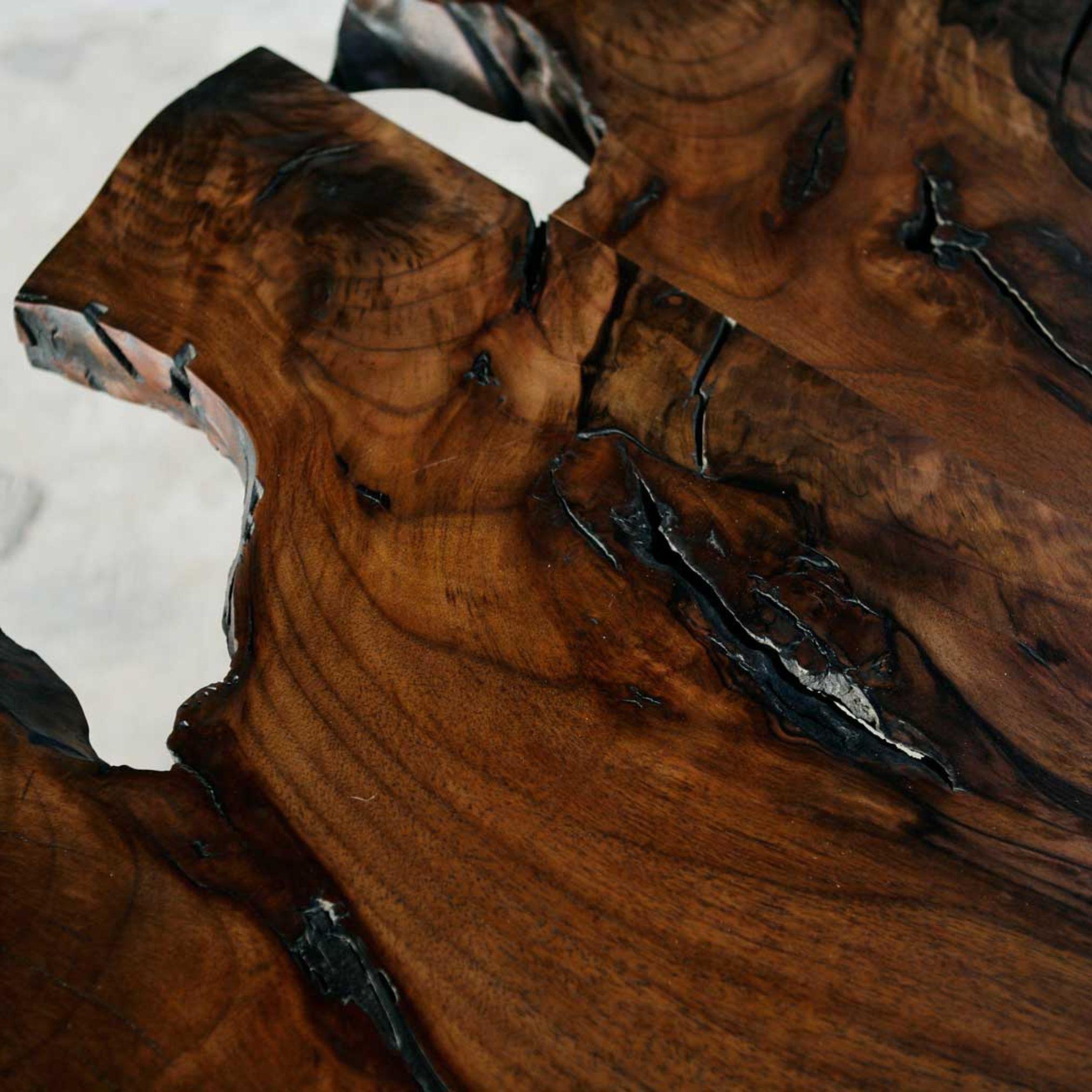 XXIe siècle et contemporain Table console artisanale en noyer et métal, Anvers, Belgique en vente