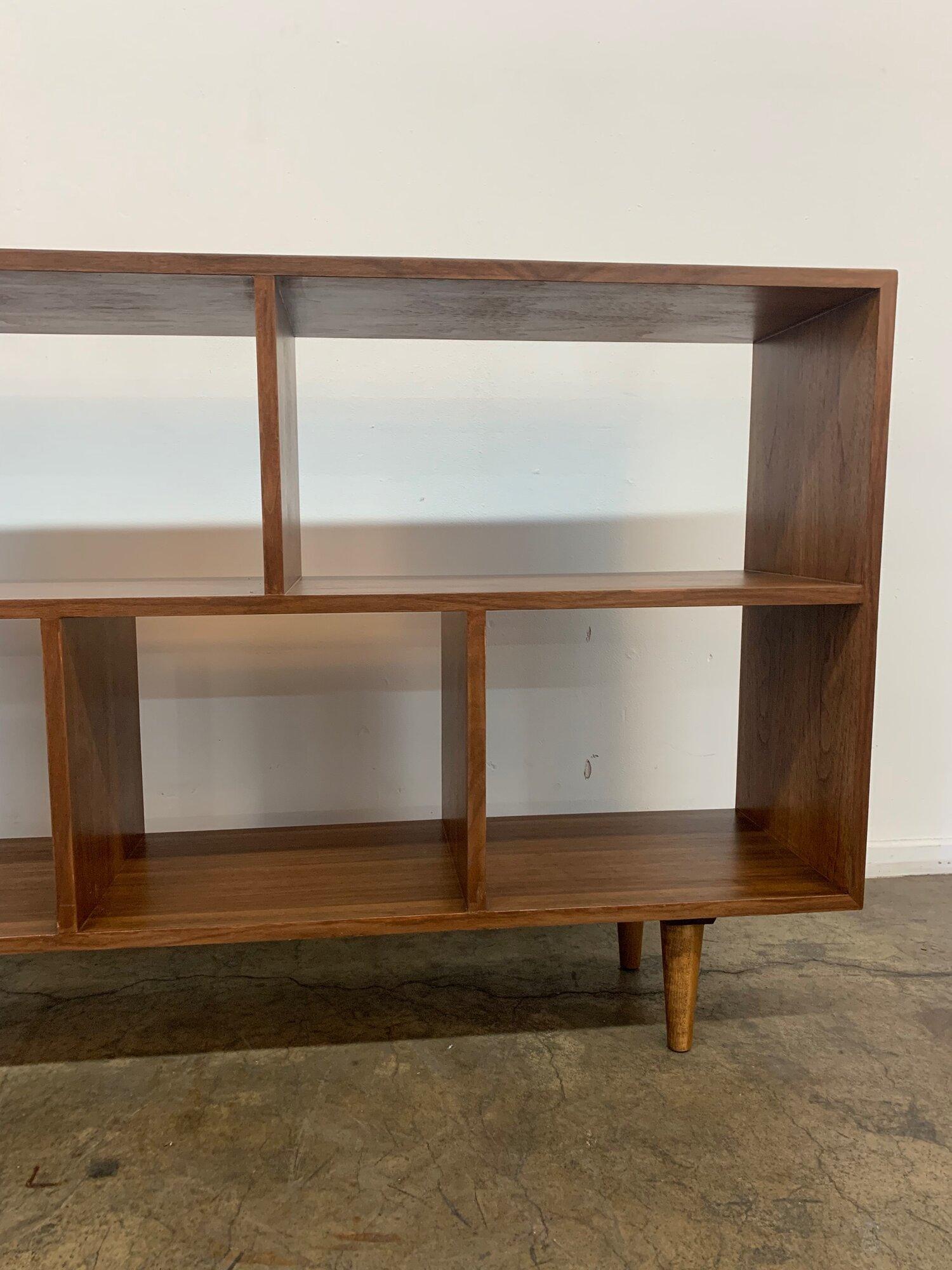 Contemporary Handcrafted walnut bookcase #1 For Sale