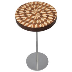 Handcrafted Walnut Marquetry Side Table