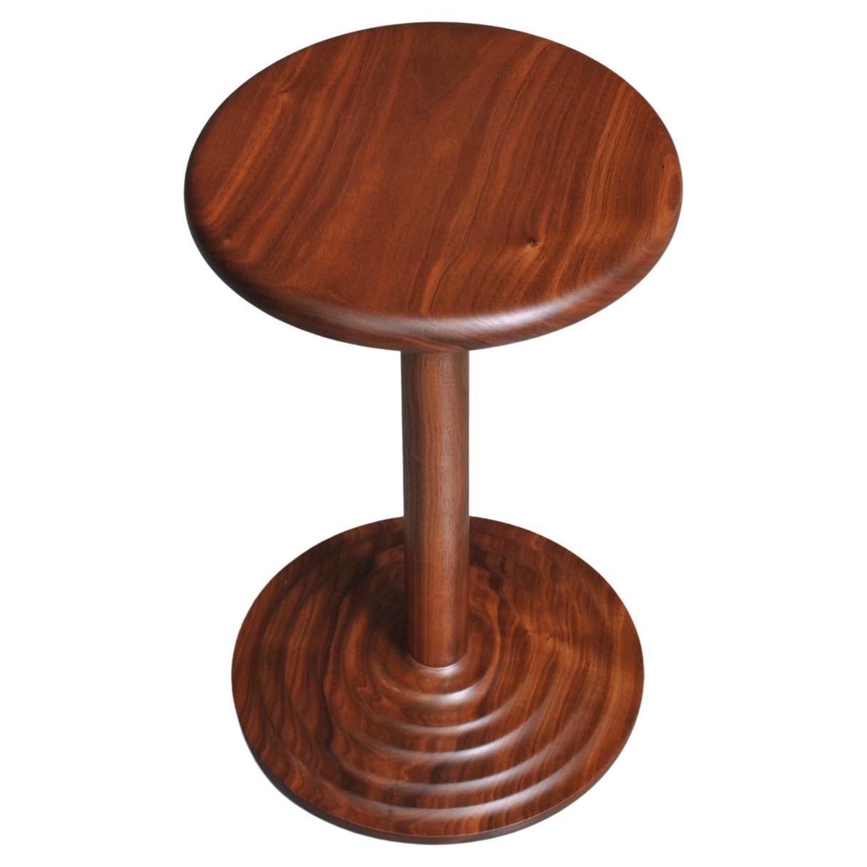 Handcrafted Walnut Modernist Side Drink Table