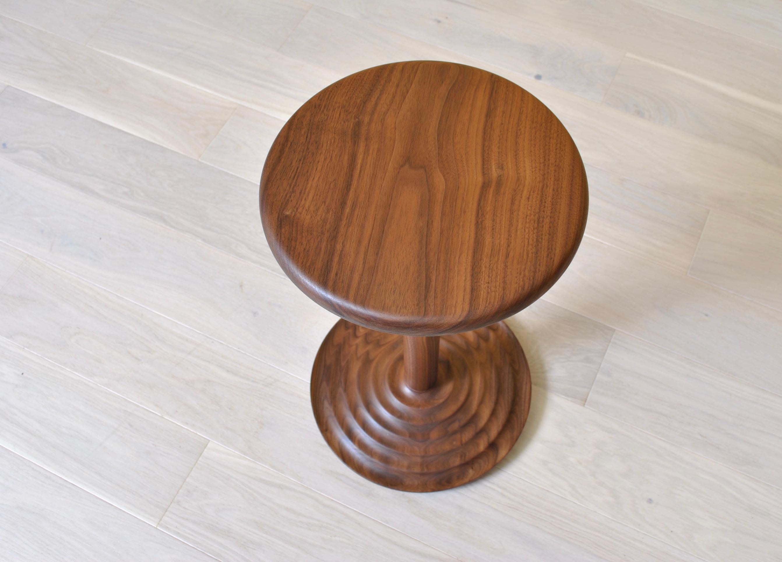 English Handcrafted Walnut Modernist Side Table