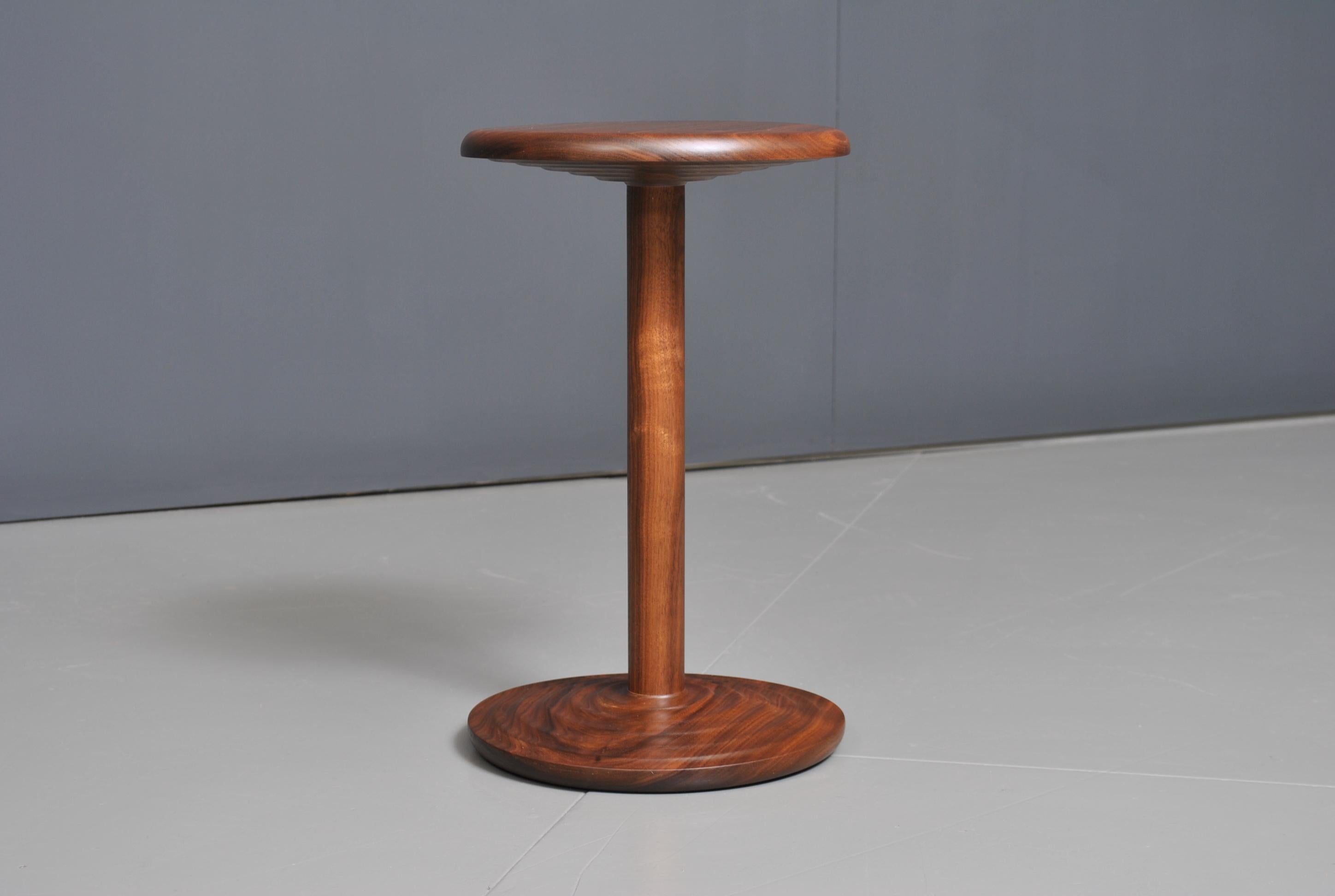 English Handcrafted Walnut Modernist Side Table