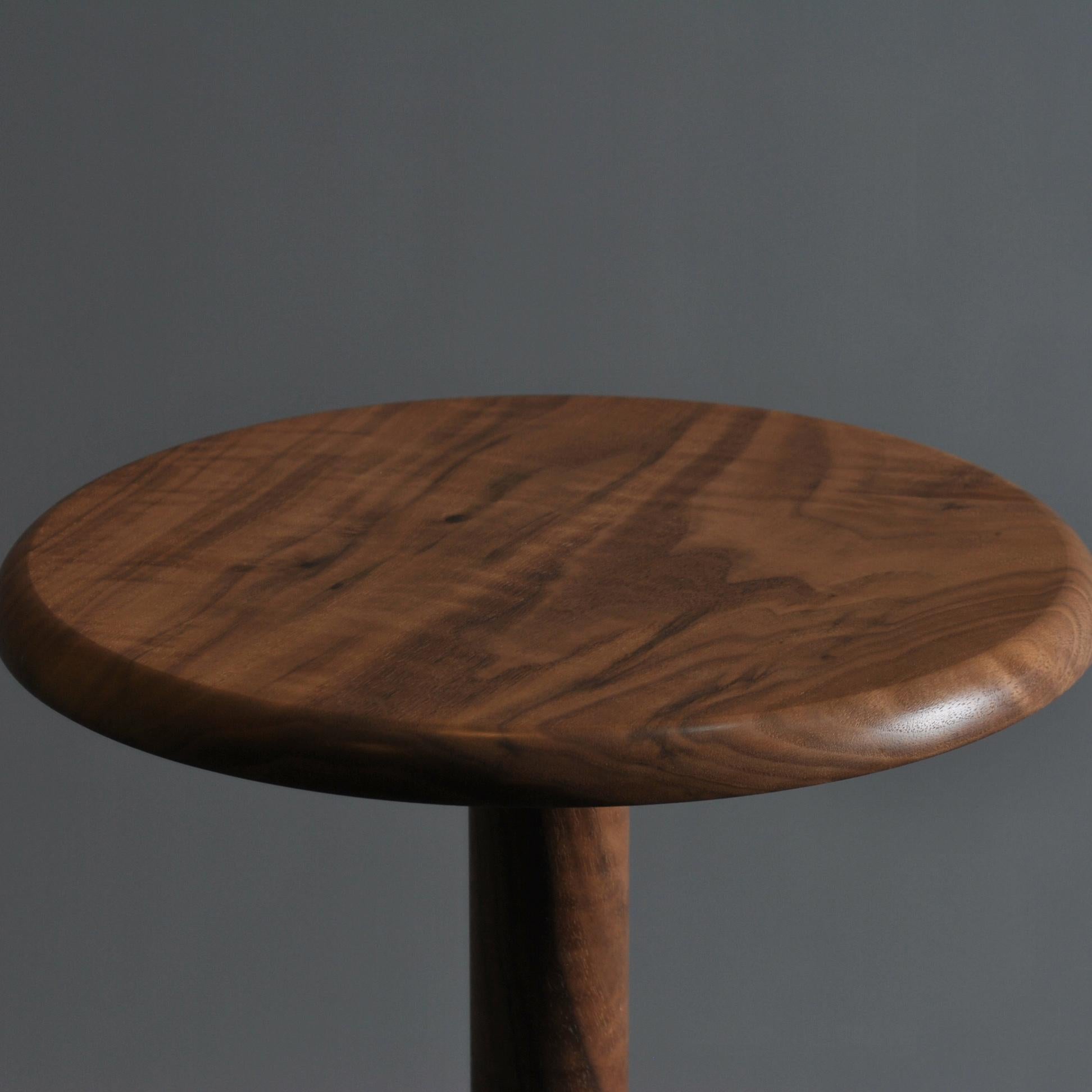 Hand-Crafted Handcrafted Walnut Modernist Side Drink Table For Sale
