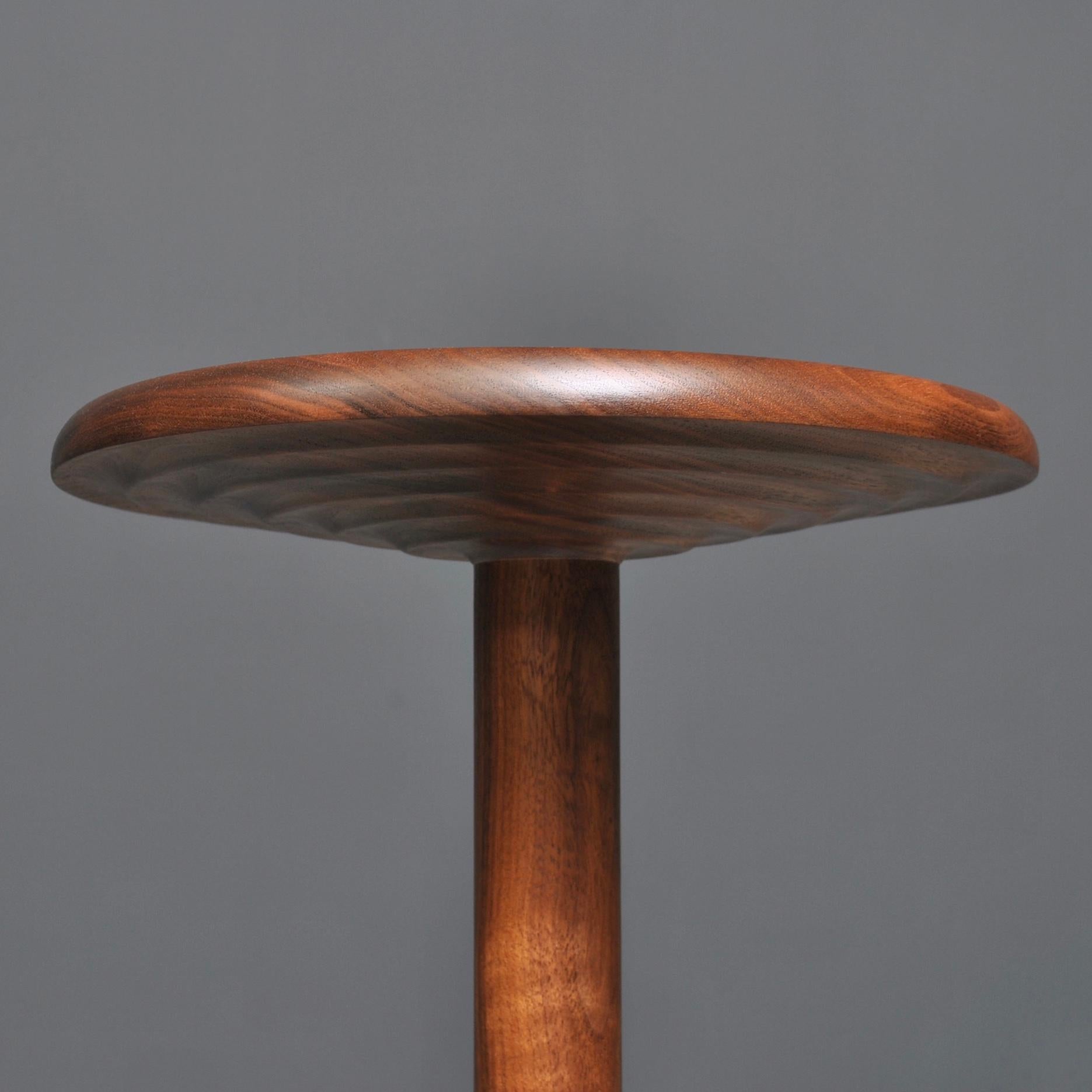 Handcrafted Walnut Modernist Side Drink Table In New Condition For Sale In London, GB