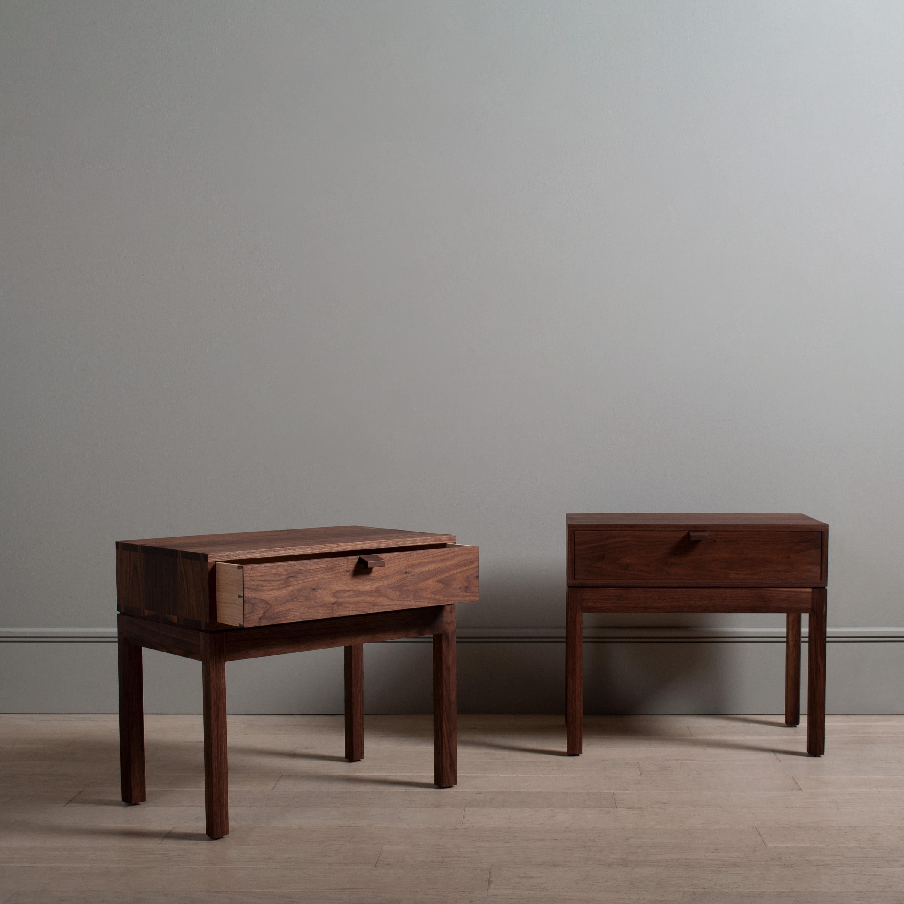 Handcrafted Walnut & Oak End / Bedside Tables For Sale 5