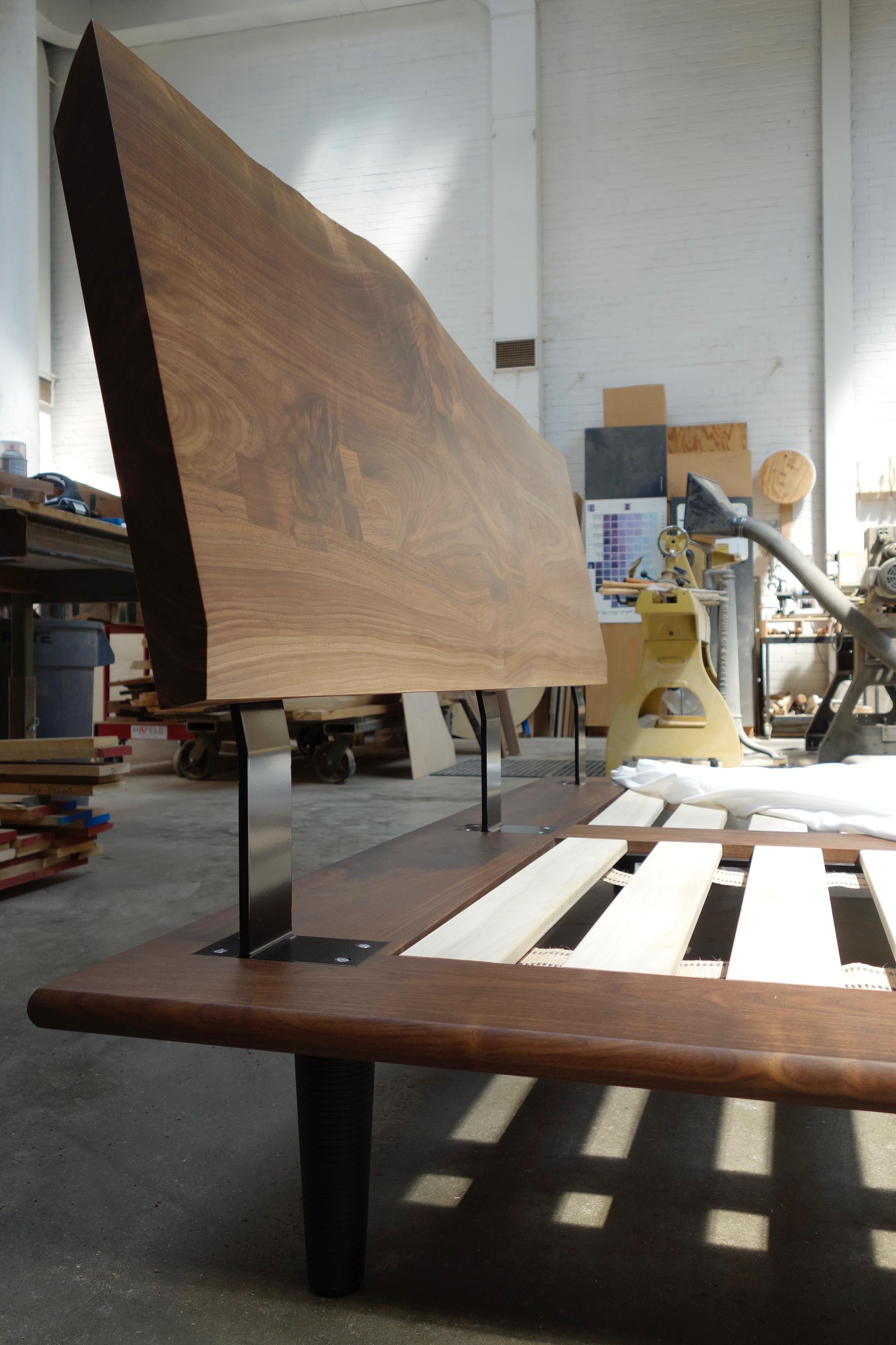 walnut platform bed king