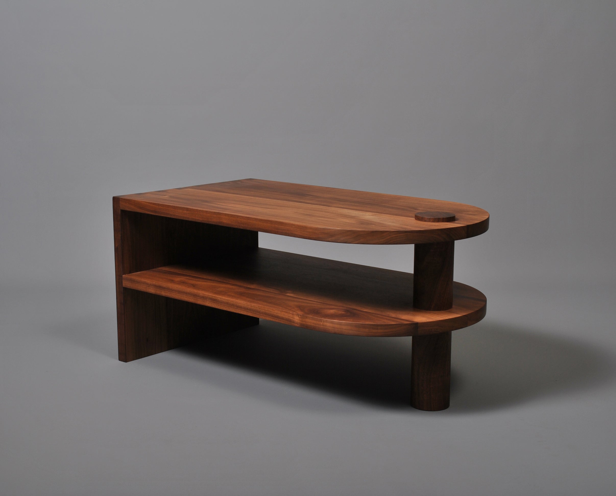 Handcrafted Walnut Tiered Coffee Table