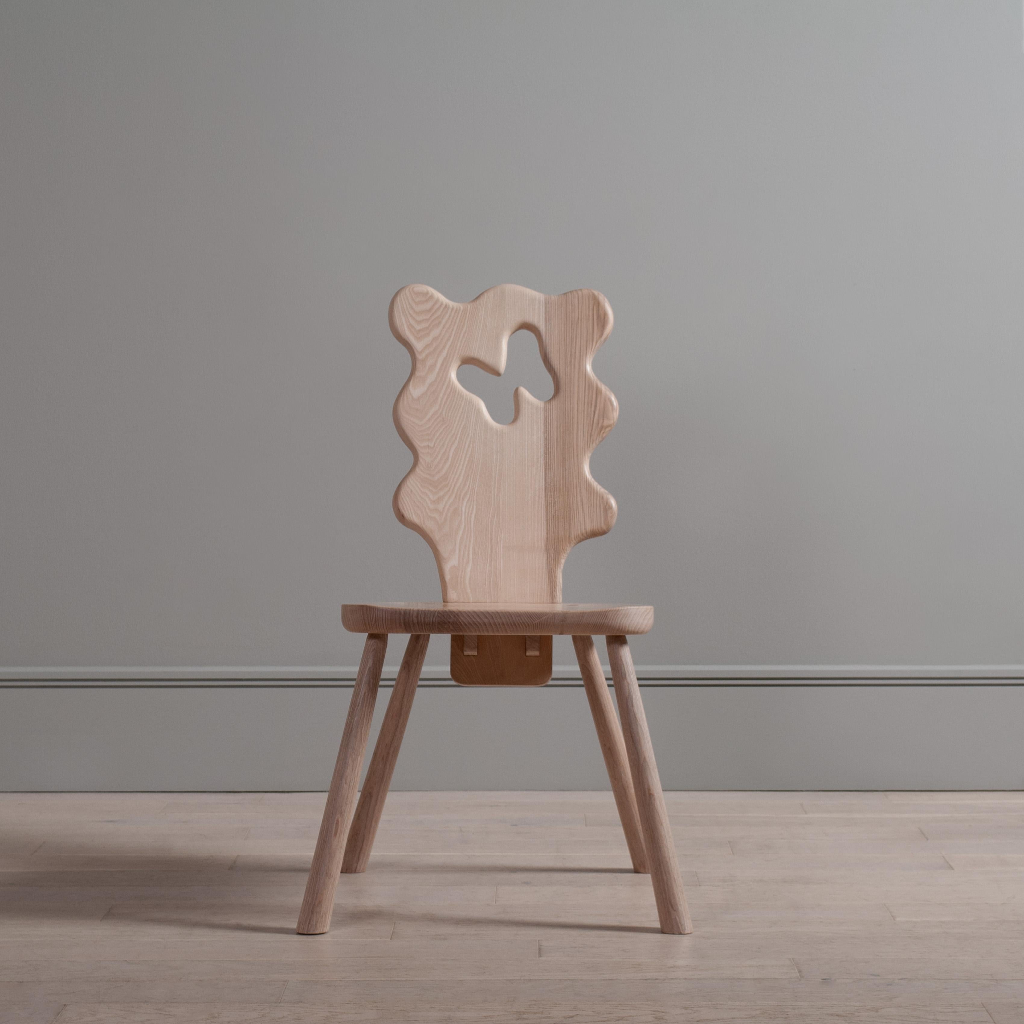 Handcrafted Wavy Ash Chair In New Condition For Sale In London, GB