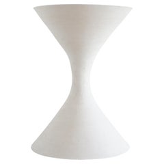 Vintage Handcrafted White Chamota Textured Clay Planter Made in Spain