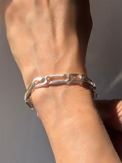 Bracelets pour homme en or blanc massif, fabriqués à la main en Italie