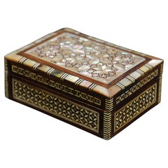 Handcrafted White Mosaic Marquetry Moorish Box
