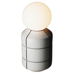 Handcrafted White Navazi Lamp Ceramic Pottery Table Illumination Lighting
