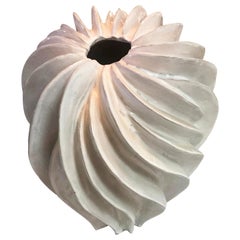 Handcrafted White Terracotta Italian Vase