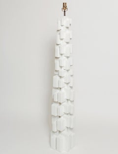 Handcrafted White TOTEM Floor Lamp by Dan Schneiger