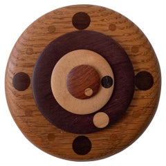 Vintage Handcrafted Wood Clock, 1970s