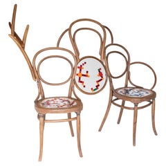 Handgefertigte Thonet Bank aus Holz und Acryl von Hillsideout